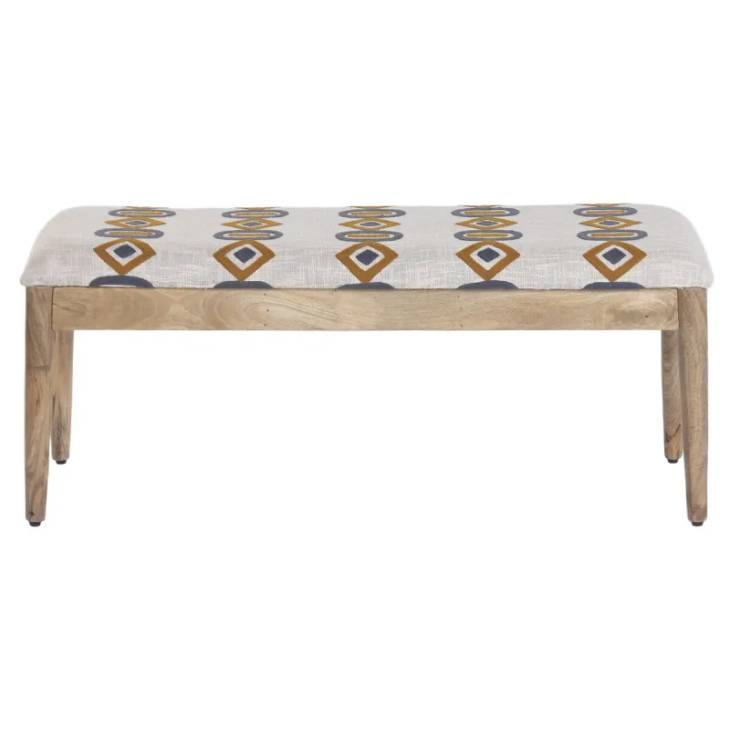 Taburet Home ESPRIT Beež Mitmevärviline Mangopuit 113 X 35 X 45 CM